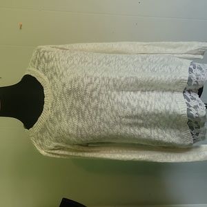 Pink Republic Knit Sweater with Lace Hem in Size Medium